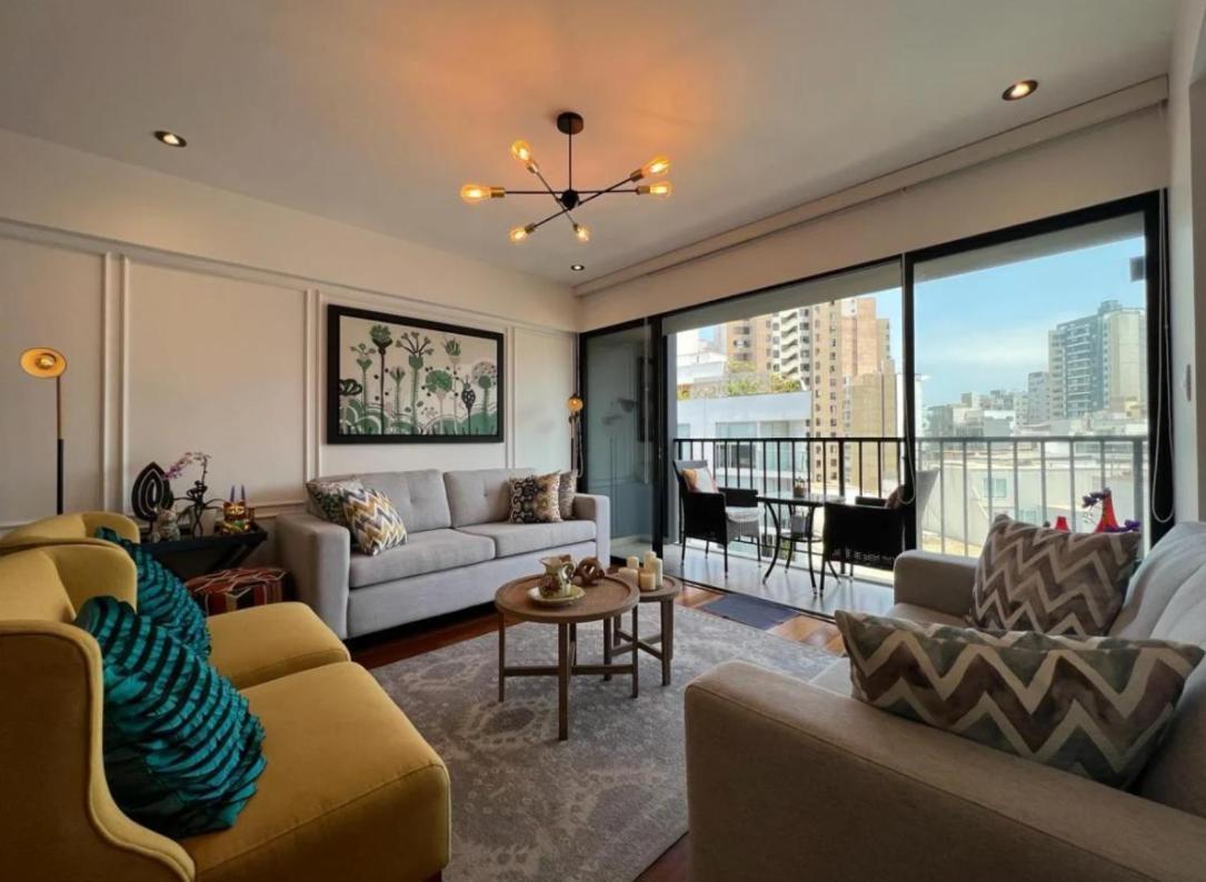 Exclusivo Y Moderno Depa En Miraflores Vista Al Mar Y A La Ciudad Amoblado Apartments Ліма Екстер'єр фото